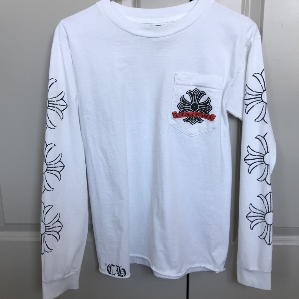 Chrome Hearts White Long sleeve shirt raw edges